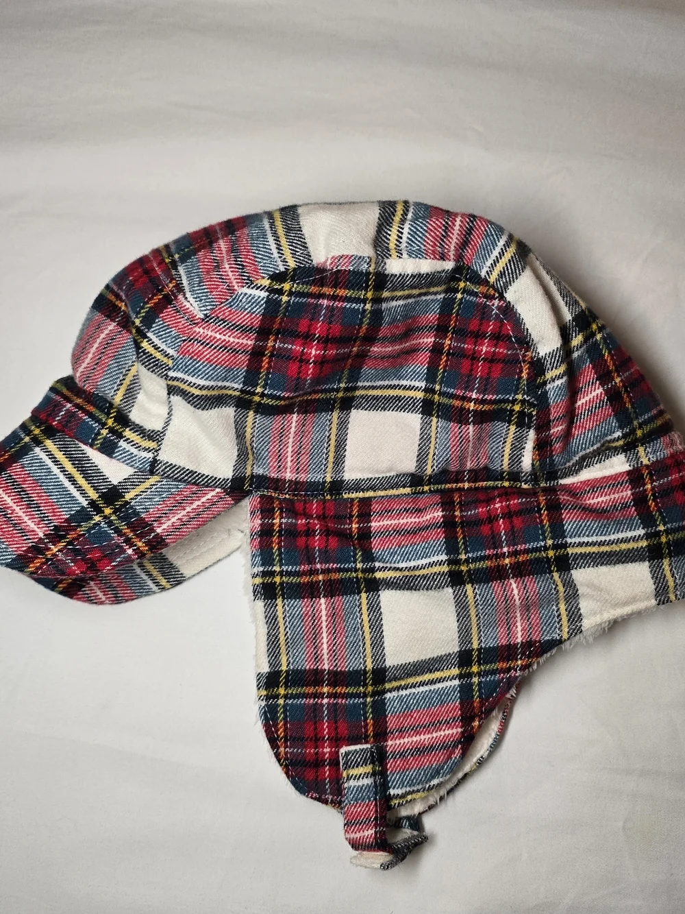 GapKids Plaid Winter Trapper/ Aviator Style Hat - Red & White